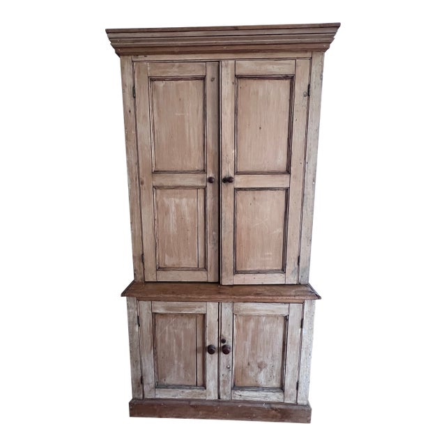 1865 French Pine Deux Corps Cupboard For Sale