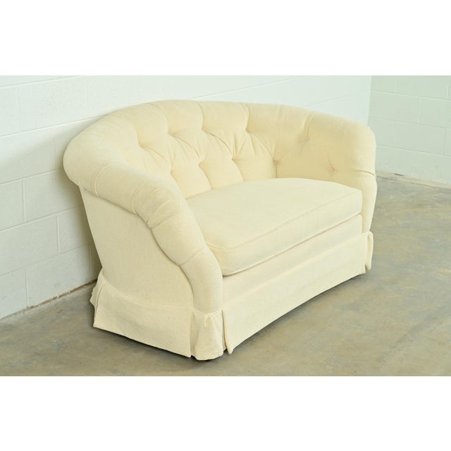 Baker Furniture Company Baker Furniture Mid-Century Hollywood Regency Tufted Sofa or Loveseat, Circa 1960s For Sale - Image 4 of 14