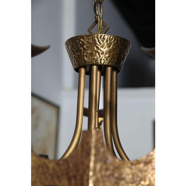 Moe-Bridges Brutalist Hammered Mid Century Modern Chandelier, Circa 1970s For Sale - Image 9 of 10