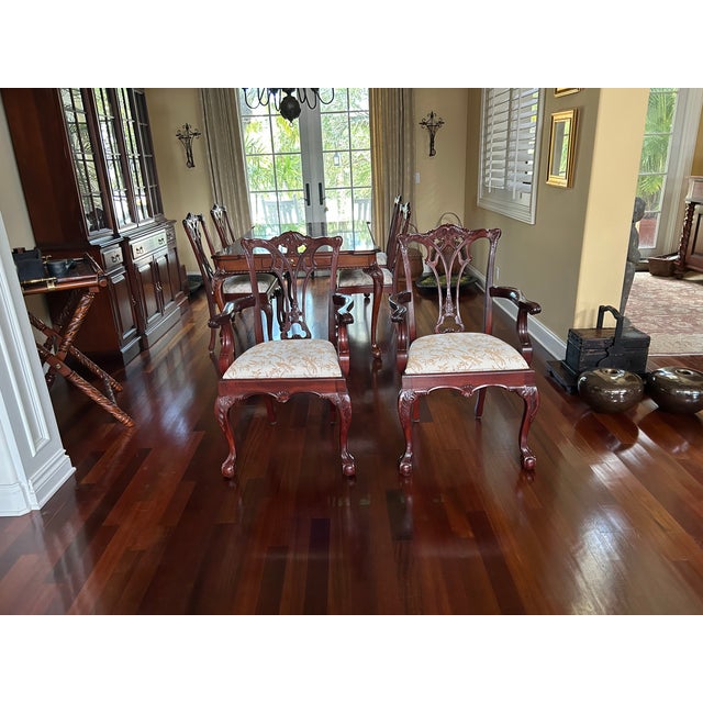 Chestnut 1990s Link-Taylor Lexington Mahogany Dining Table - Set of 9 For Sale - Image 8 of 11