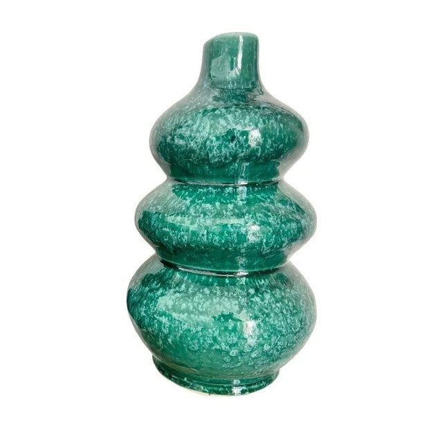 2020s Royal Moroccan Green Ceramic Vases- a Pair For Sale - Image 5 of 5