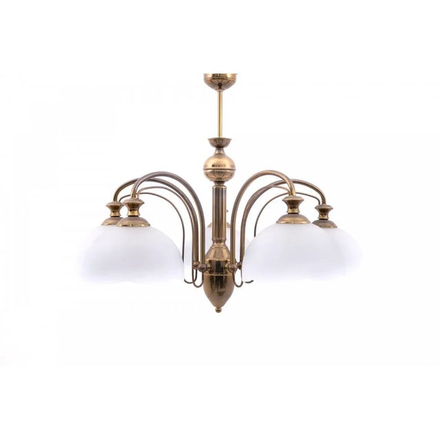 Brass Chandelier, Poland, 1980s For Sale - Image 6 of 6