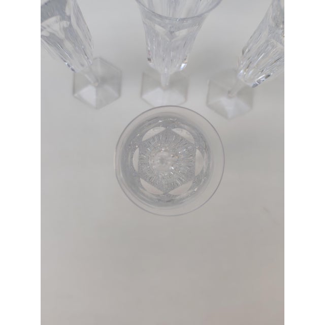 Baccarat Baccarat Crystal Champagne Flutes Malmaison Model, 1970s, Set of 5 For Sale - Image 4 of 7