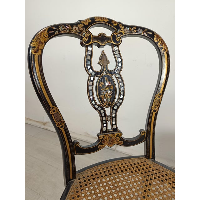 Wood Napoleon III Pearly Chairs, Set of 2 For Sale - Image 7 of 18