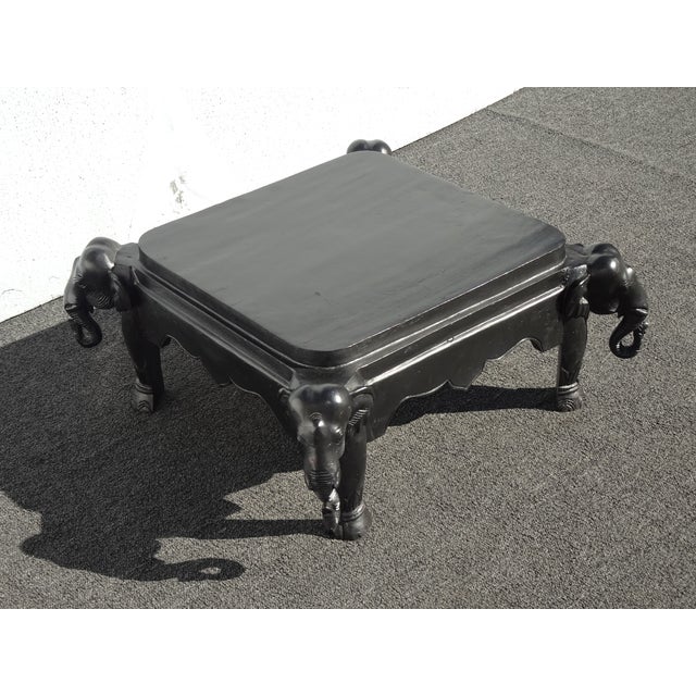 1990s Vintage Black Elephant Coffee Table , Side Table or Bench 1of2 For Sale - Image 5 of 13