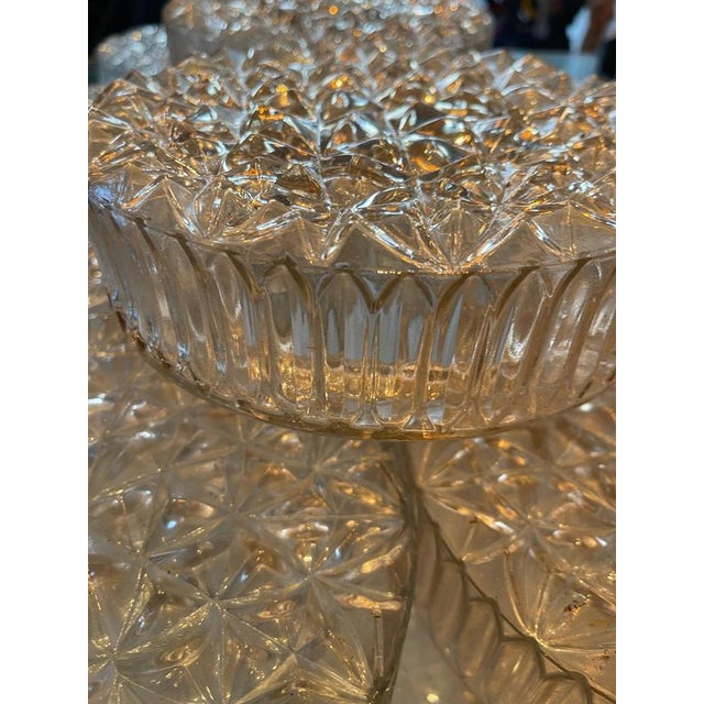 Glass Mid-Century Round Clear Glass Wall Sconce or Flush Mount, Germany, 1960, Set of 20 For Sale - Image 7 of 8