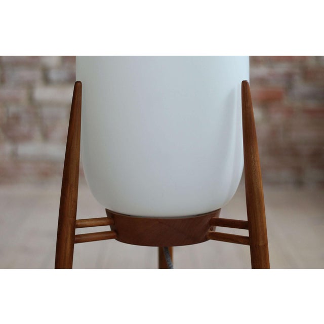 Brown Floor Lamp with Glass Lampshade from Uluv Krásná Jizba, 1960s For Sale - Image 8 of 14