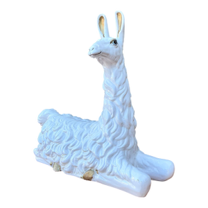 Vintage Glazed Ceramic Llama