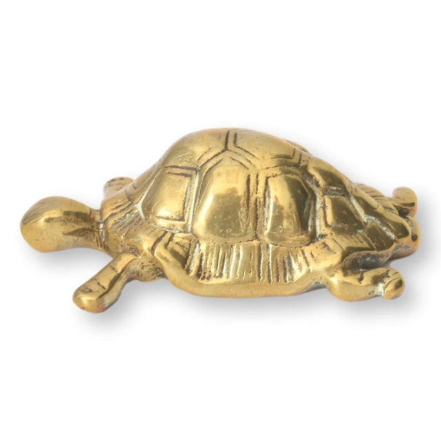 English Midcentury English Brass Turtle Paperweight For Sale - Image 3 of 5