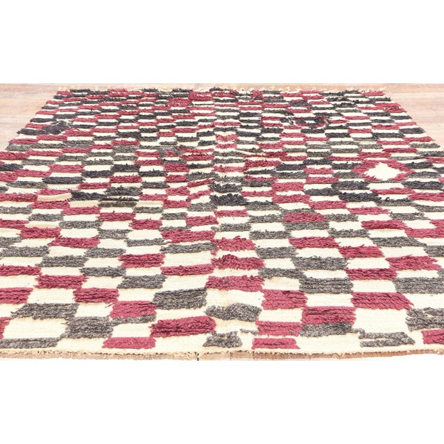 Beige Vintage Rehamna Moroccan Rug - 05'02 X 07'07 For Sale - Image 8 of 9