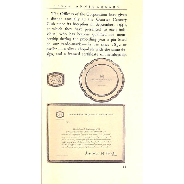 Blue "Brooks Brothers: One Hundred Twenty-Five Years 1818-1943" For Sale - Image 8 of 14