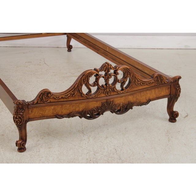 Pair of Batesville Vintage Burl Wood Single Beds For Sale - Image 9 of 15