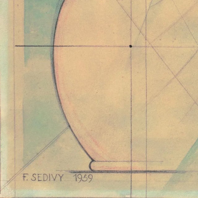 Signed lower left, 'F. Sedivy' for Franz Sedivy II (Danish, nd dated 1959. A dramatic figural painting of a young woman,...