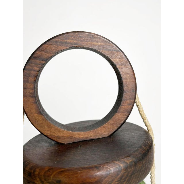 1960s Wooden Table Lamp with Glass Globe, France, 1960s For Sale - Image 5 of 10