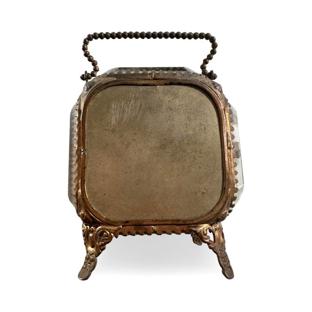 Antique 1900 Paris Exposition Glass & Gilt Jewelry Watch Box Palais De L’Électricité For Sale - Image 12 of 12