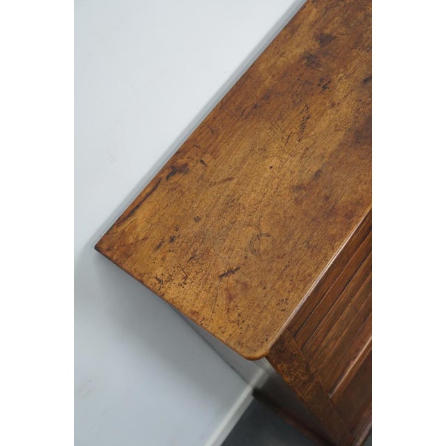 Industrial Antique French Walnut Clock Cabinet, 1920s For Sale - Image 3 of 18