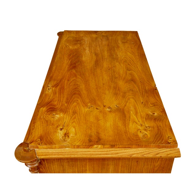 Rococo Antique Swedish Chest of Drawers in Carved Elm, 1850, Set of 2 For Sale - Image 3 of 13