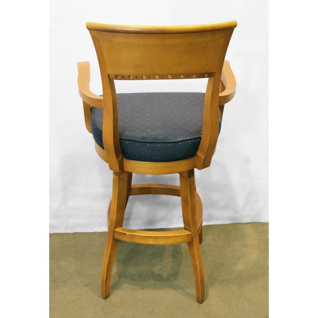 Vintage Traditional Maple Swivel Bar Chair For Sale - Image 6 of 6
