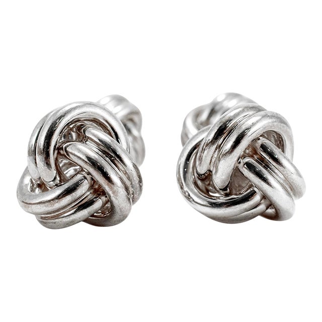 Men’s Tiffany & Co. 925 Sterling Silver Double Knot Cufflinks, A Pair For Sale
