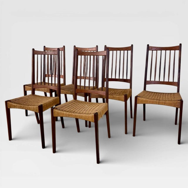 Vintage Danish MK200 Dining Chairs by Arne Hovmand-Olsen, Set of 6 For Sale - Image 6 of 11