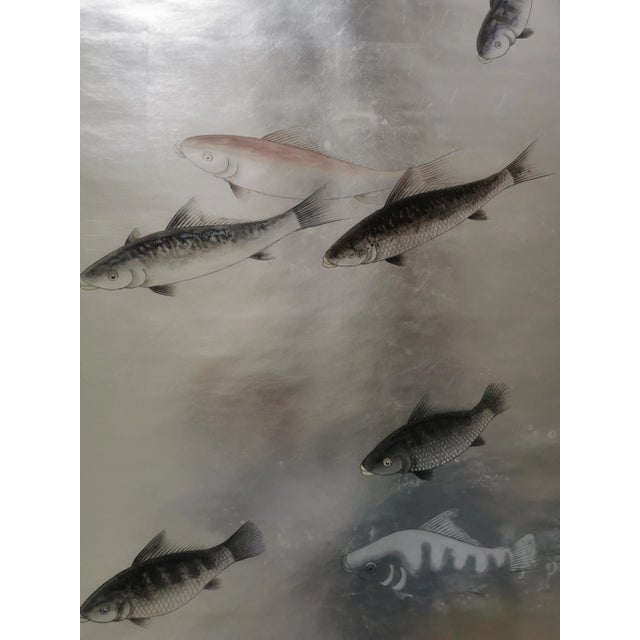 Fish Hand Painted Wallpaper - 1 Panel For Sale - Image 6 of 10