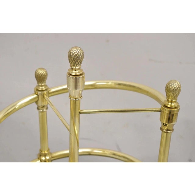 Gold Sarreid LTD Victorian Style Polished Brass Cast Iron Spiral Umbrella Cane Stand For Sale - Image 8 of 10
