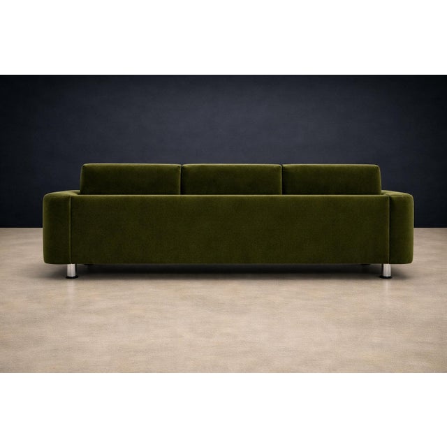 Jorge Zalszupin Pullman” Sofa in Deep Olive Mohair with Rosewood Buttons by Jorge Zalszupin for L’Atelier, Brazil, 1970s — Lot 145 For Sale - Image 4 of 17