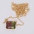 5.4Ct Bi-Color Tourmaline Necklace in Solid 14k Gold, Bezel Setting Emerald Cut For Sale - Image 4 of 8