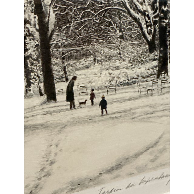 Black 1980s Harold Altman Signed Limited Edition Etching “January, Jardin Du Luxembourg” For Sale - Image 8 of 9