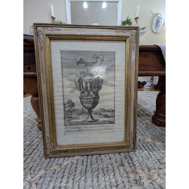 Neoclassical Late 19th Century Italian Engraving of Ornamental Figural Urn After Domenico De Rossi For Sale - Image 3 of 4