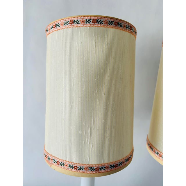 Vintage Midcentury White Hobnail Milk Glass Table Lamps - a Pair For Sale - Image 4 of 4