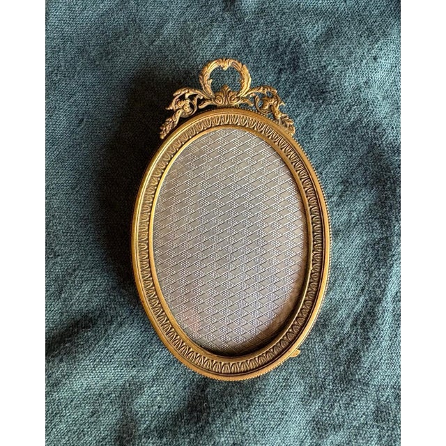 Brass Antique French Oval Brass Picture Frame With Ornate Rococo Detail, Circa 1920 For Sale - Image 8 of 10