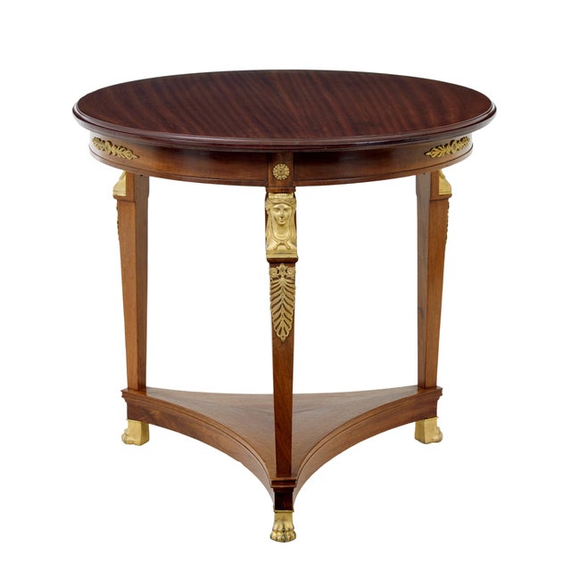 Traditional Swedish Empire Revival Mahogany Lounge Suite, 1900s, Set of 3 For Sale - Image 3 of 10