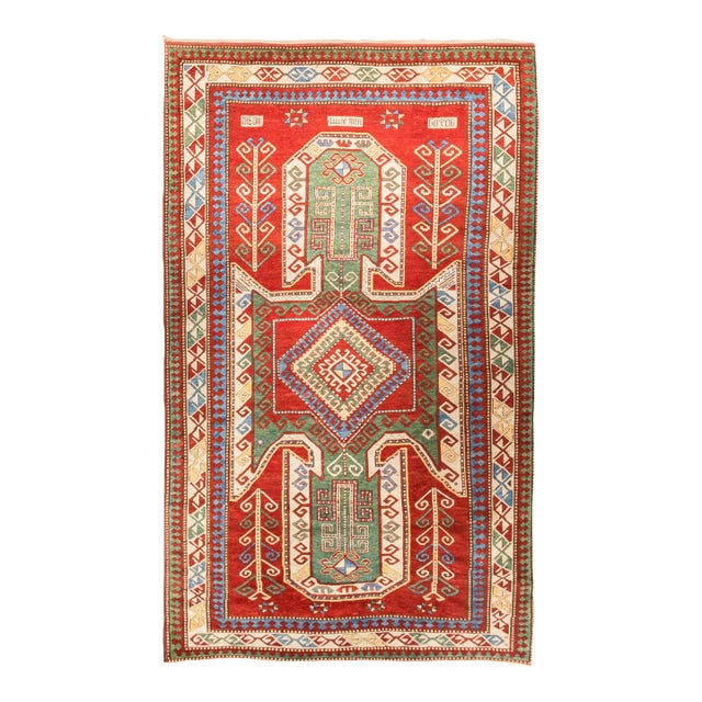 Antique Caucasian Kazak Rug 5'8" X 9'10'' For Sale