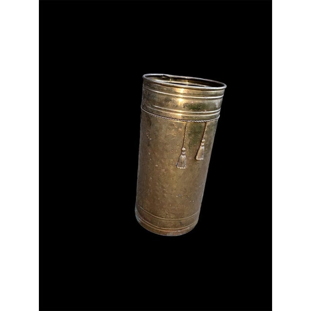 1970s 1970s Brass Bow Tie Umbrella Holder 13” For Sale - Image 5 of 12