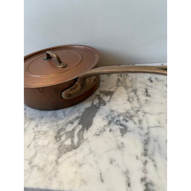 Antique Copper Pot With Lid For Sale - Image 4 of 6