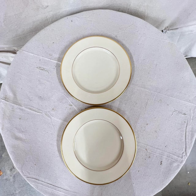 Mid 20th Century Vintage Lenox China Mansfield Dinner Plates - a Pair For Sale - Image 5 of 5