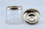 Glass Bottle with Embossed Silver Lid and Pine Cone-Shaped Handle For Sale - Image 6 of 11