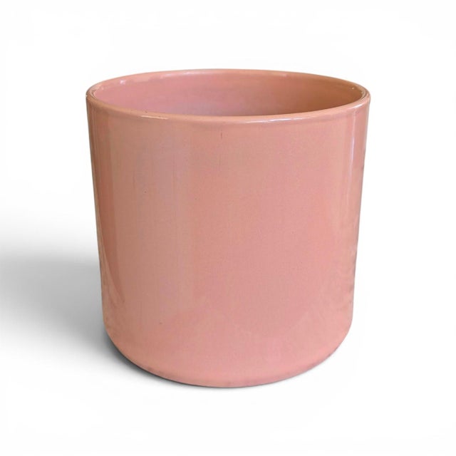 Vintage Postmodern Peachy Pink Ceramic Planter Pot 5.5" x 5.5"