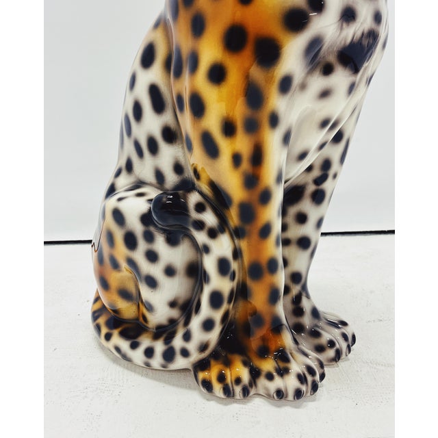 Contemporary Leopard Statue in Ceramic by Ceramiche Boxer For Sale - Image 3 of 7