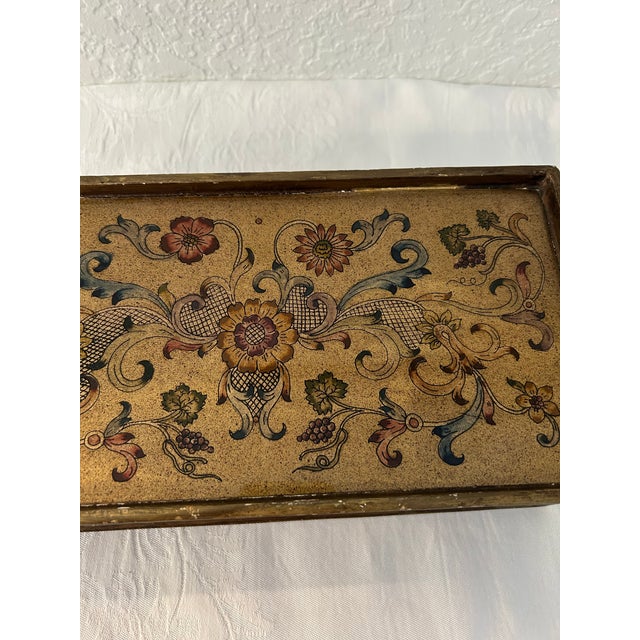 Victorian Vintage Robert M. Weiss Reverse Painted Glass & Wood Box For Sale - Image 3 of 7