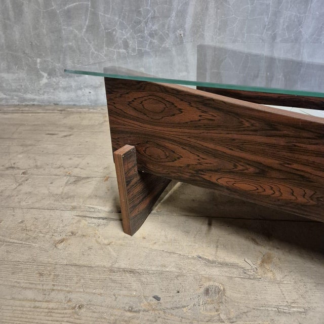 Glass Mid-Century Modern Coffee Table with Ceramic Tile Panel, 1970s For Sale - Image 7 of 10