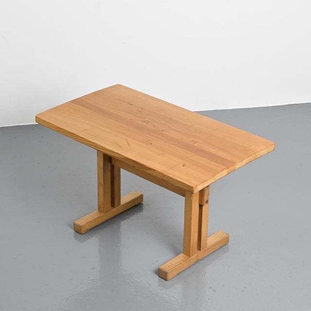 Elm Dining Table by Charlotte Perriand for Les Arcs, France, 1970s For Sale - Image 14 of 14