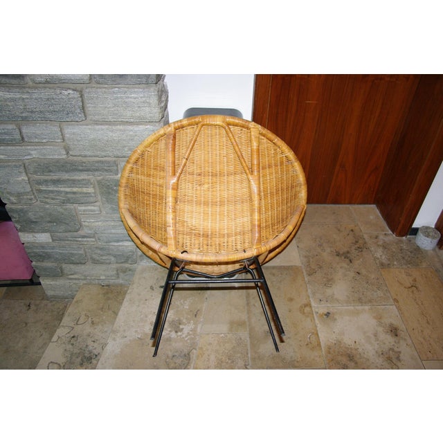 Mid-Century Modern Wicker Armchair by Paul McCob, USA, 1950s For Sale - Image 3 of 8