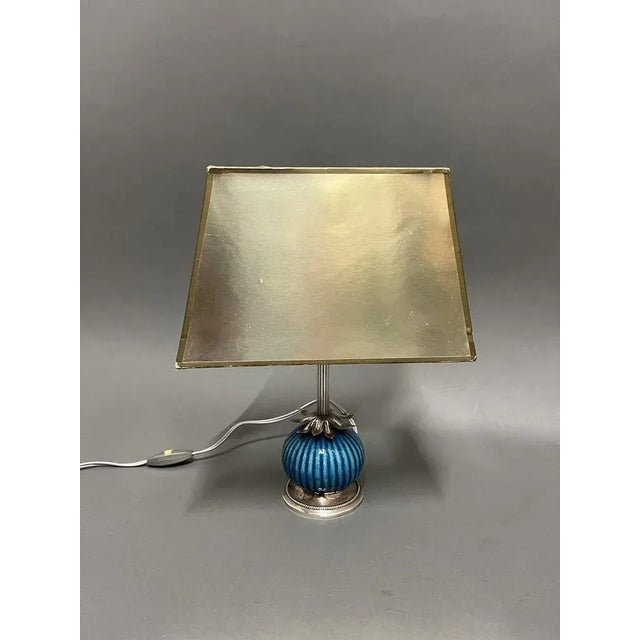 Art Deco Silver and Ceramic Table Lamp For Sale - Image 13 of 13