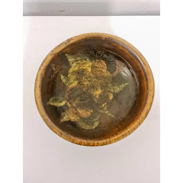 Early 19th Century Swedish Folk Art Farmers Bowl Painted in Wood For Sale - Image 5 of 9