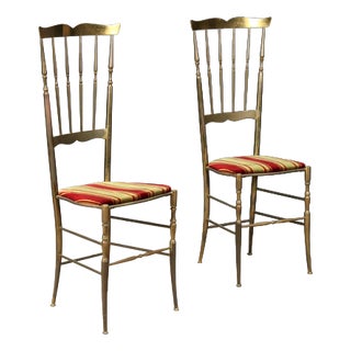 Brass Side Chairs, 1950s, Set of 2 For Sale