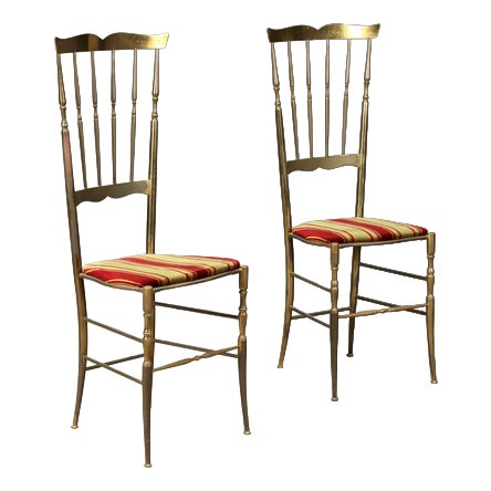 Brass Side Chairs, 1950s, Set of 2 For Sale