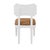 Worlds Away Matthew Izzo Home Hayden Camel Faux Leather Matte White Lacquer Bow Back Dining Chair For Sale - Image 4 of 6