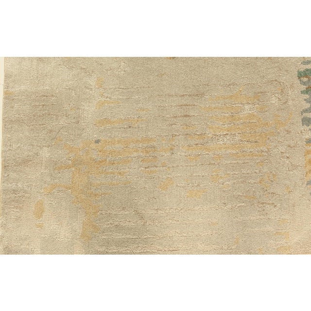 Ethereal Terrain – Modern Hand-Knotted Silk and Wool Runner by Doris Leslie Blau For Sale - Image 4 of 6